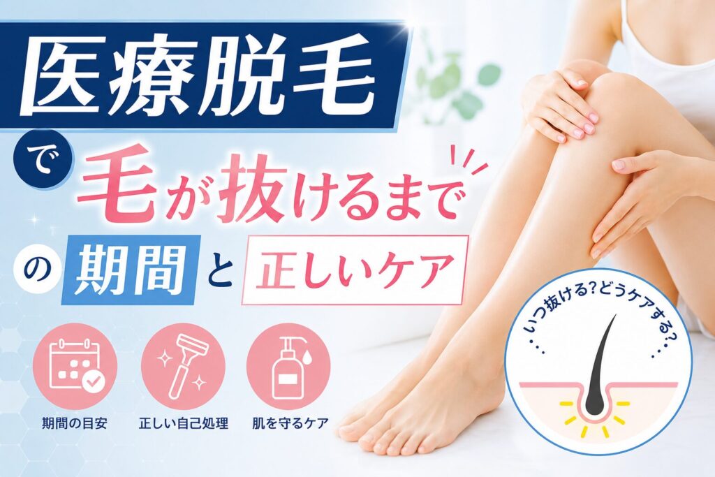 医療脱毛で毛が抜けるまでの期間と正しいケア