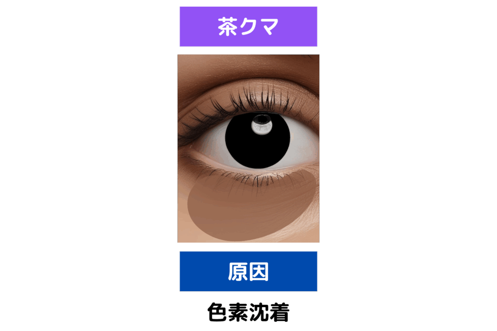 茶クマ：目元をこすりがち方