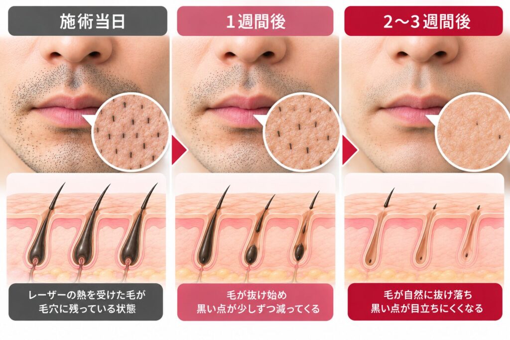 施術後から目立たなくなるまでの経過