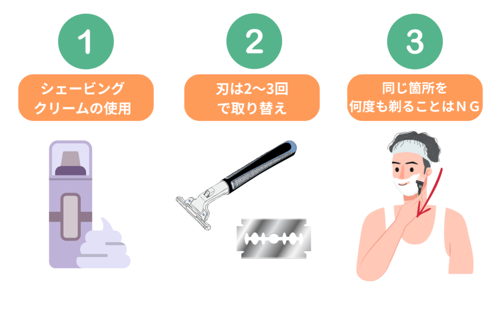 剃刀を使う場合の注意