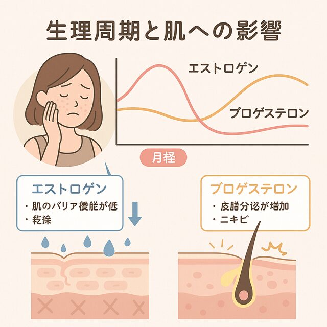 女性ホルモンの乱れが肌に与える影響