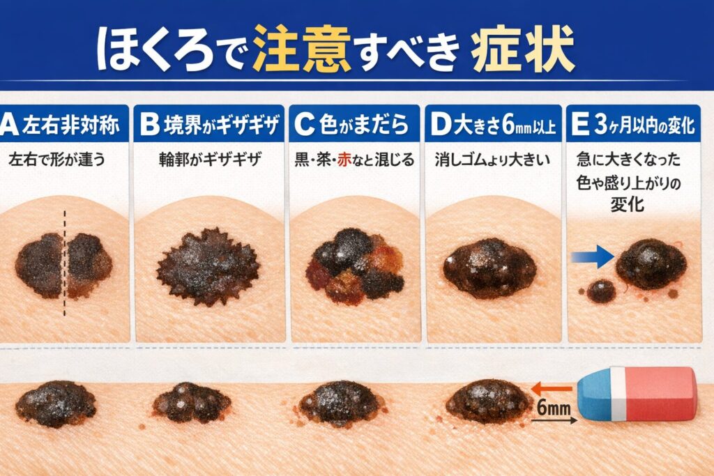 ほくろで注意すべき症状