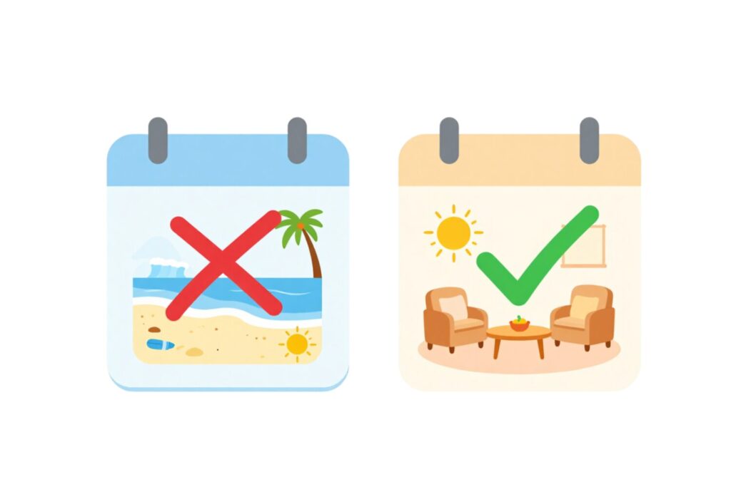 夏は日焼けの予定を確認する