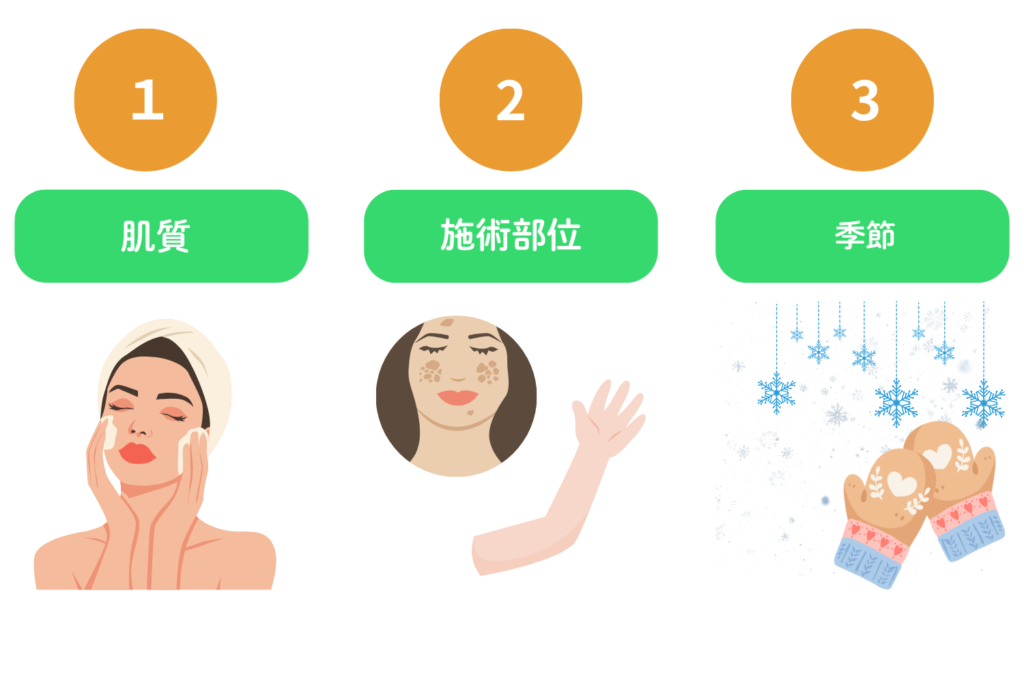 シミ取り回数を左右する3つの条件