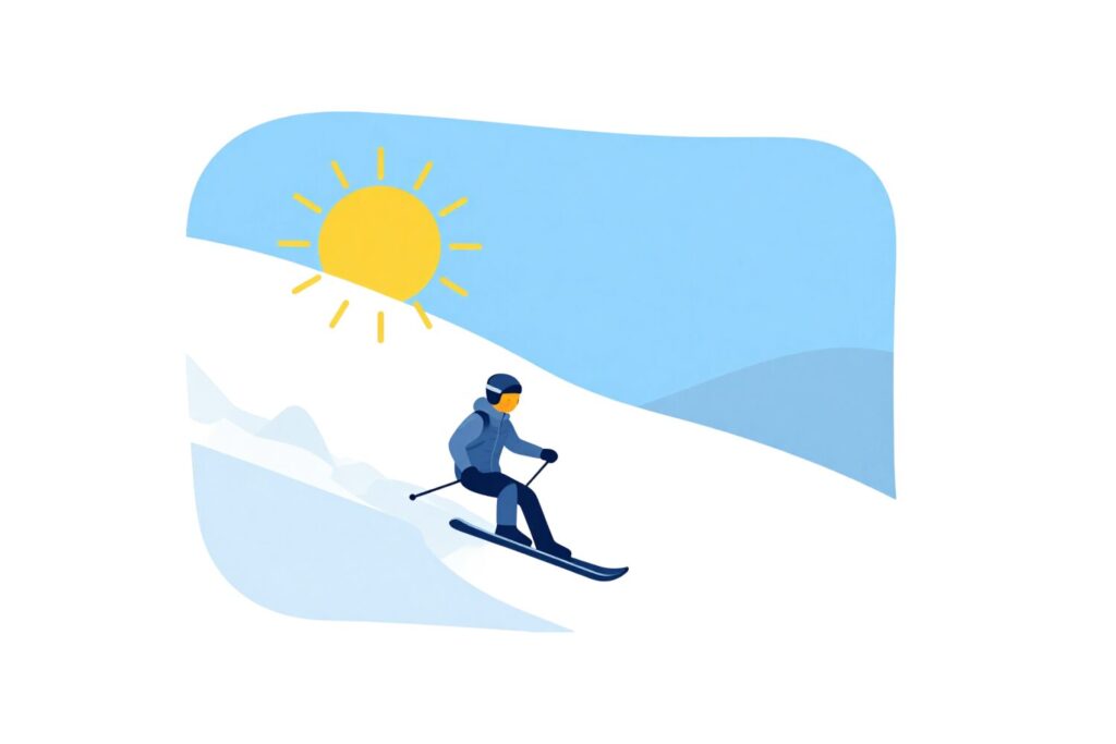 冬は雪の照り返しに注意する