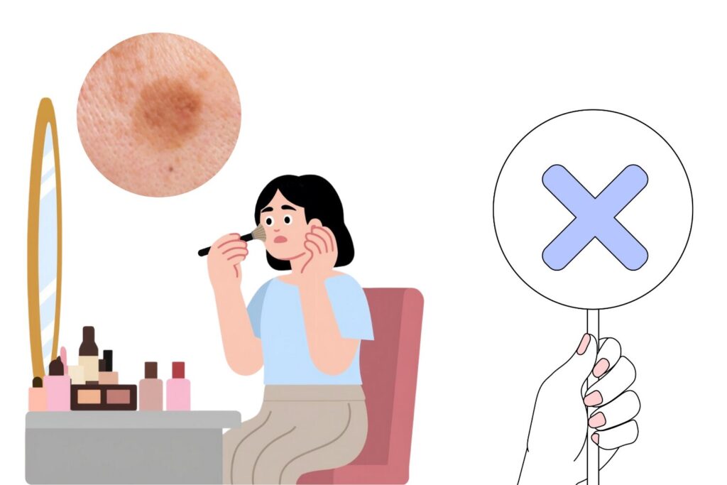 シミ取りは基本的にすっぴんで行くのが望ましい