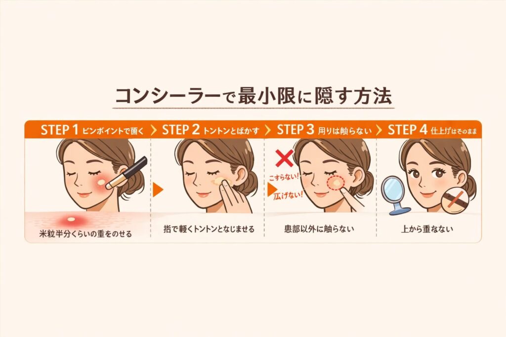 コンシーラーで最小限に隠す方法