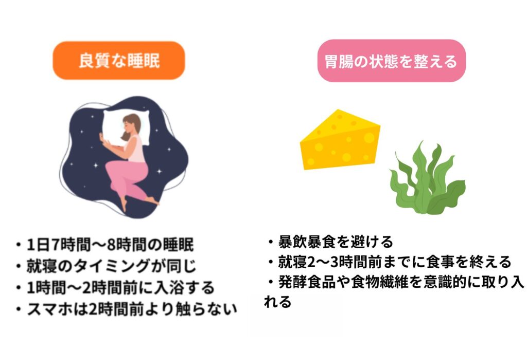 睡眠と胃腸の状態を整える