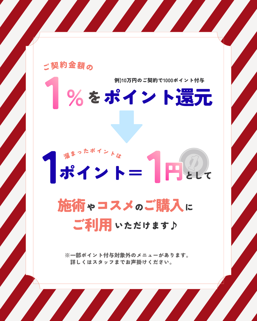 ポイント制度が開始いたしました