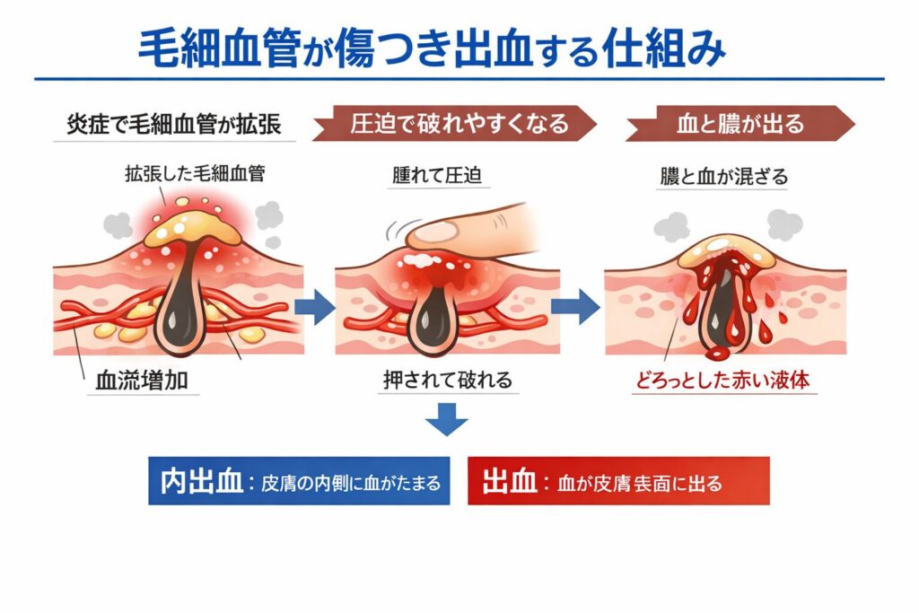 毛細血管が傷つき出血する仕組み