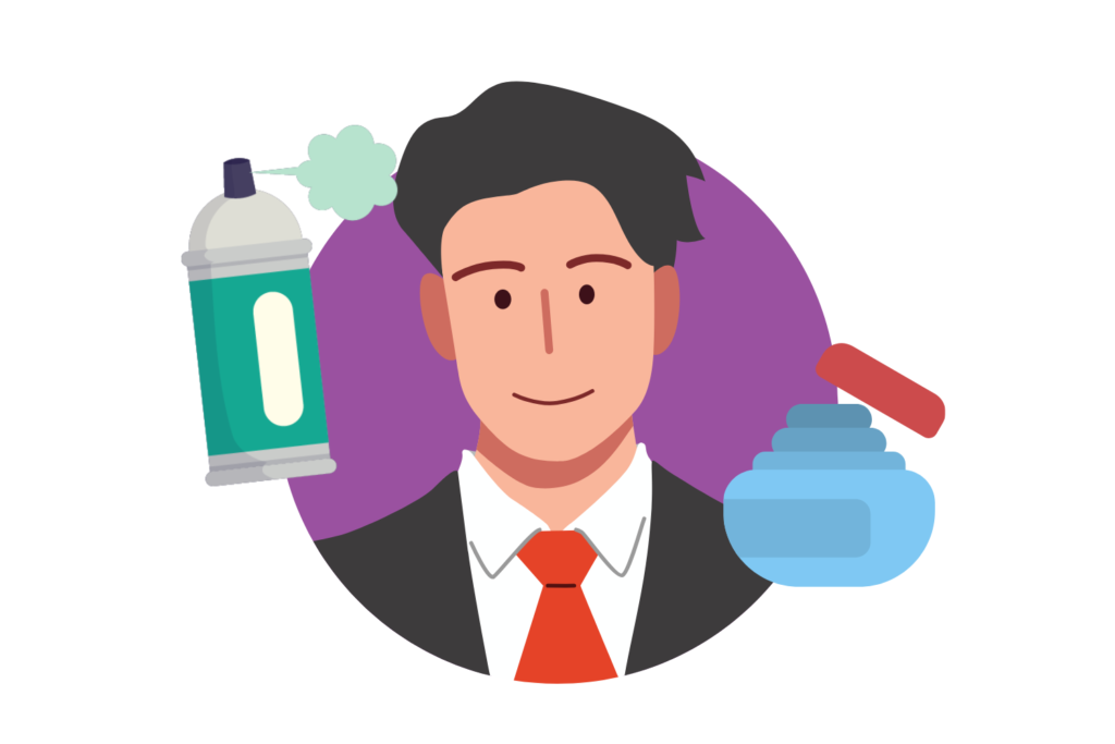 前髪や整髪料による刺激