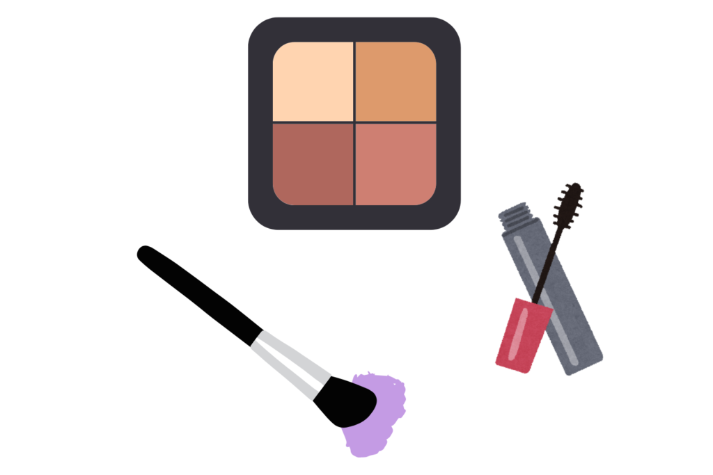 アイメイクの蓄積と前髪などによる物理的な刺激