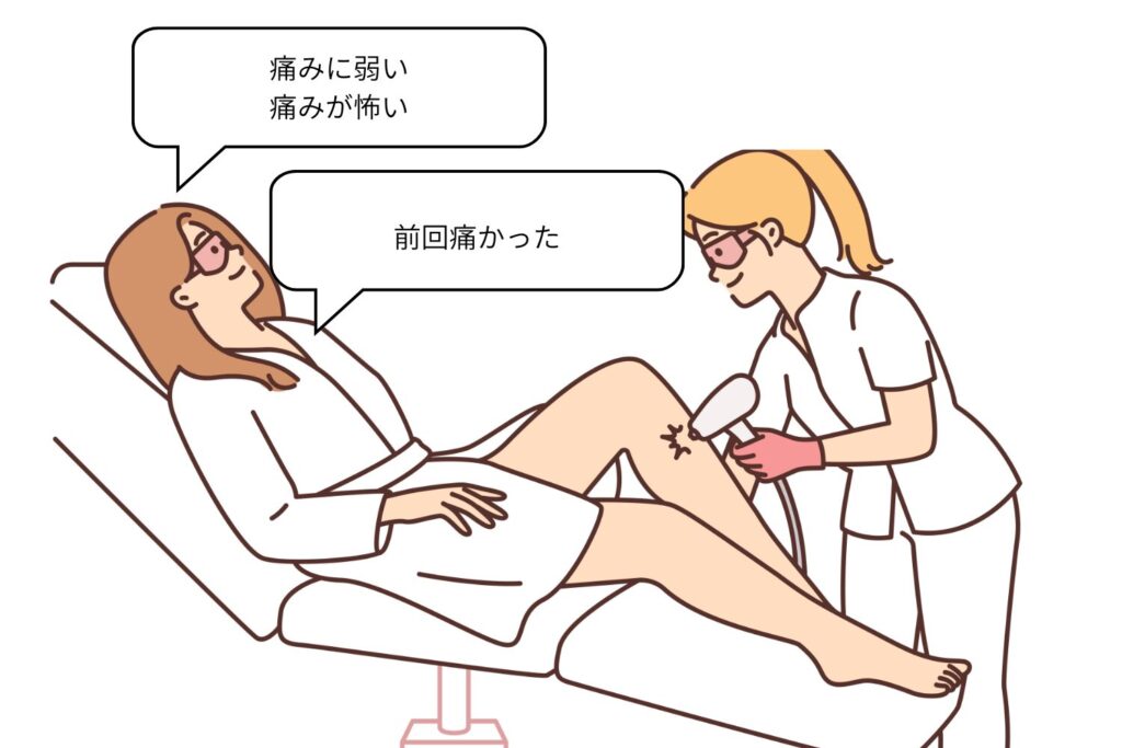 照射前に不安や痛みを相談する