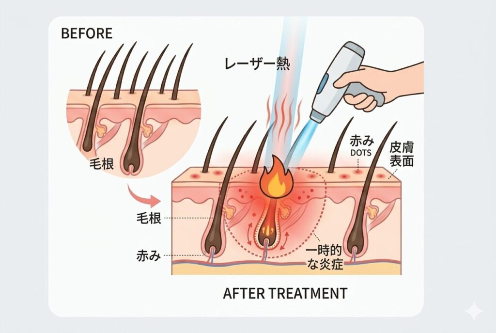 赤みや炎症が起こりやすいため