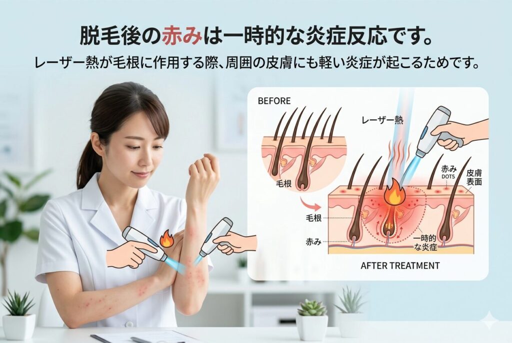 赤みや炎症が起こりやすいため