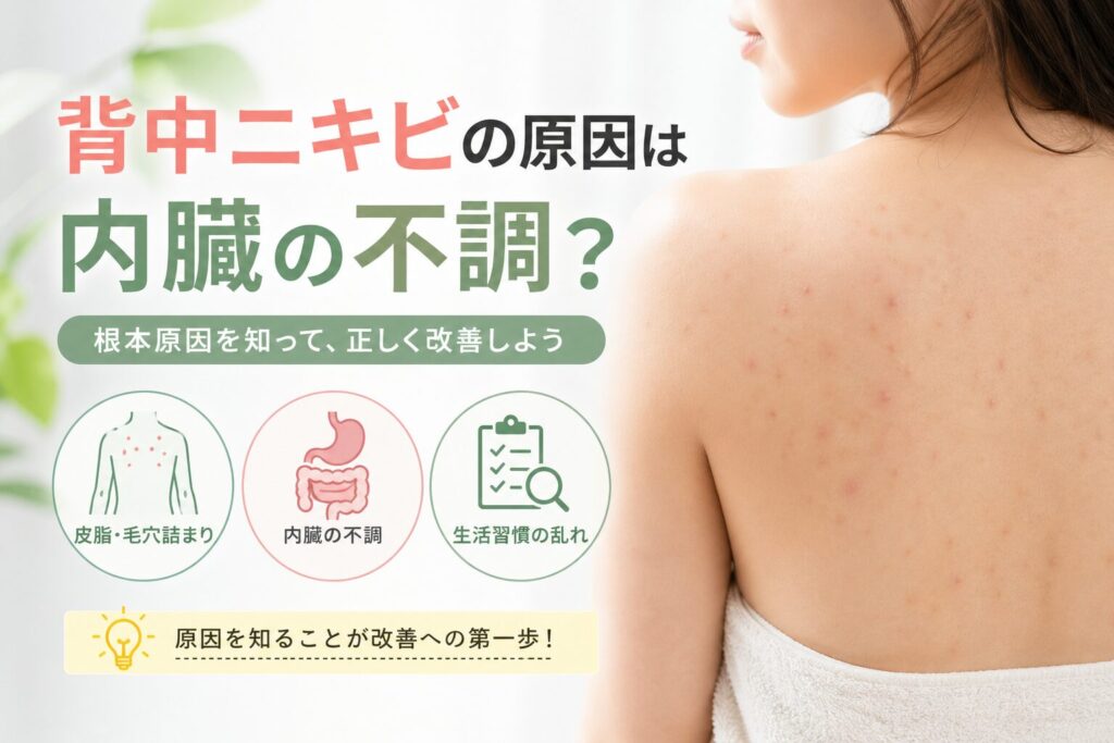 背中ニキビの原因は内臓？症状と対処法を解説