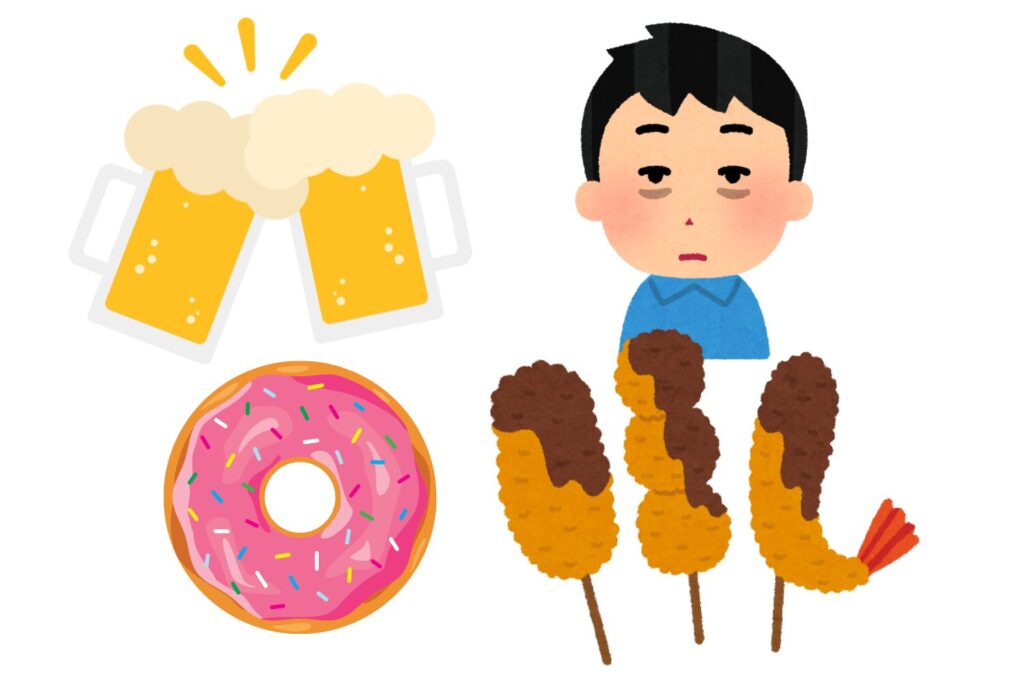 睡眠不足や食生活の乱れ