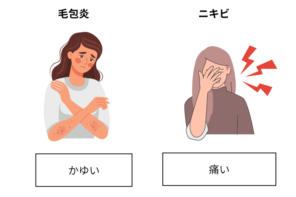 痛みやかゆみの違いを確認する