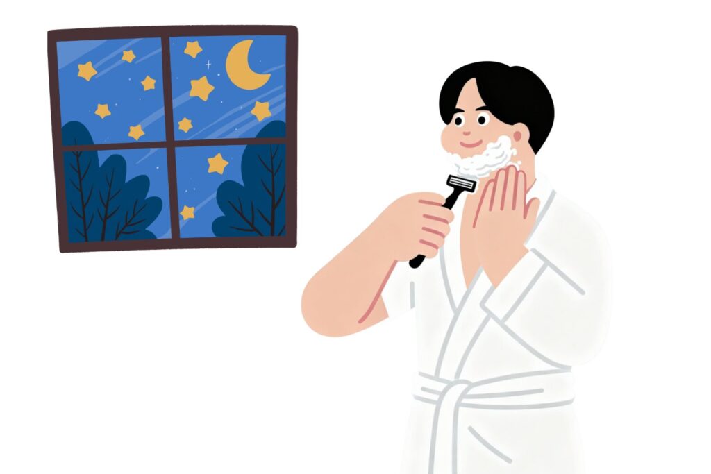 施術の前日夜に剃る