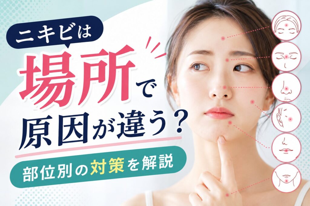 ニキビは場所で原因が違う？部位別の対策を解説