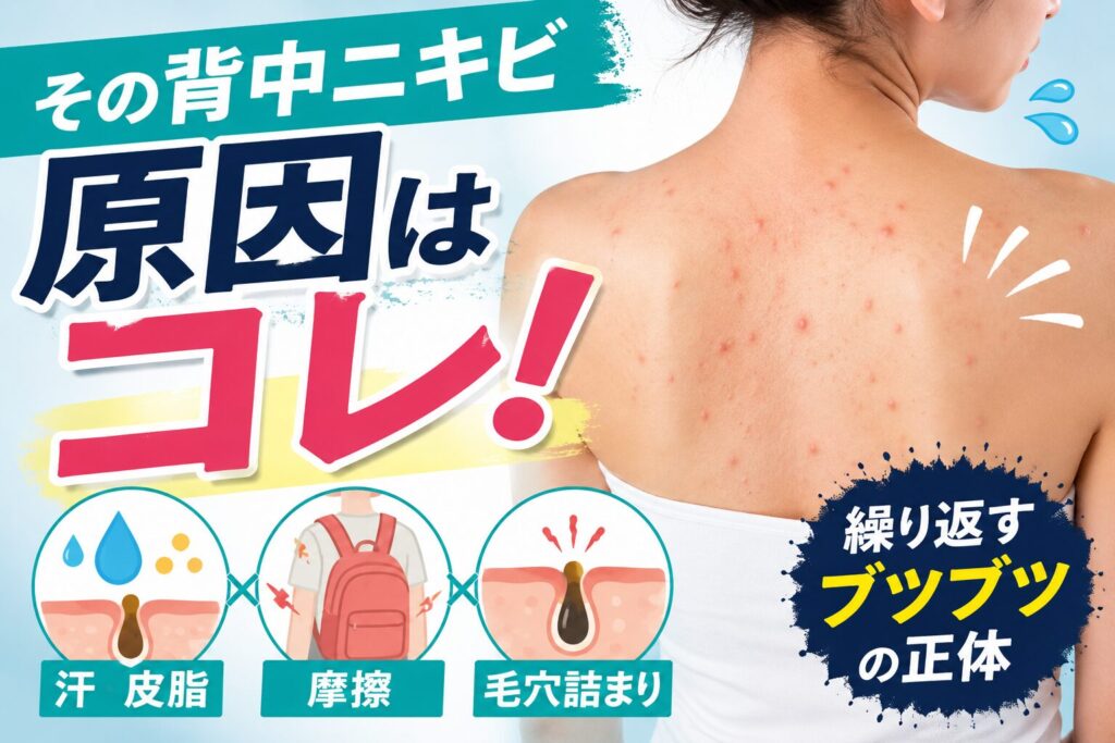 汗・皮脂・摩擦による毛穴詰まり