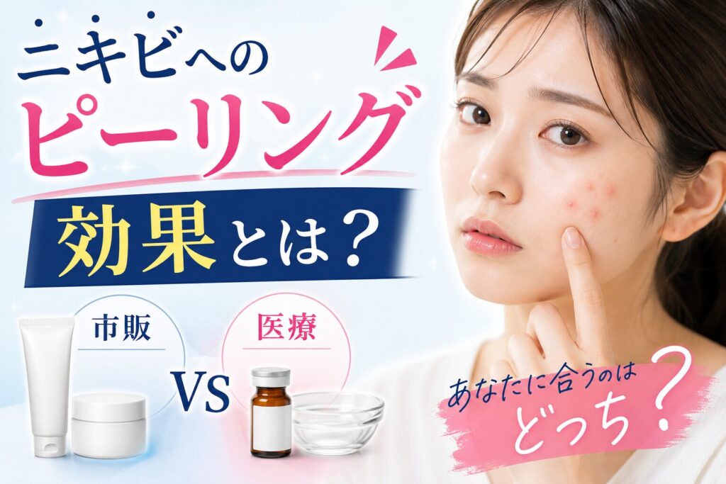 ニキビへのピーリングの効果とは?市販と医療の違い