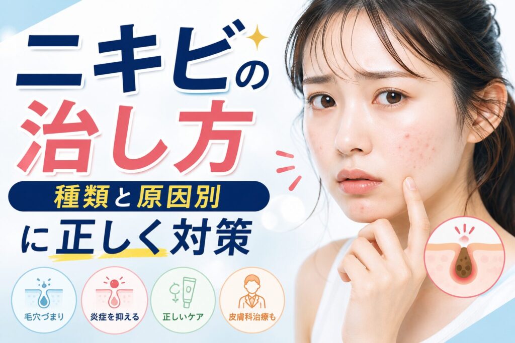 ニキビの治し方|種類と原因別に正しく対策