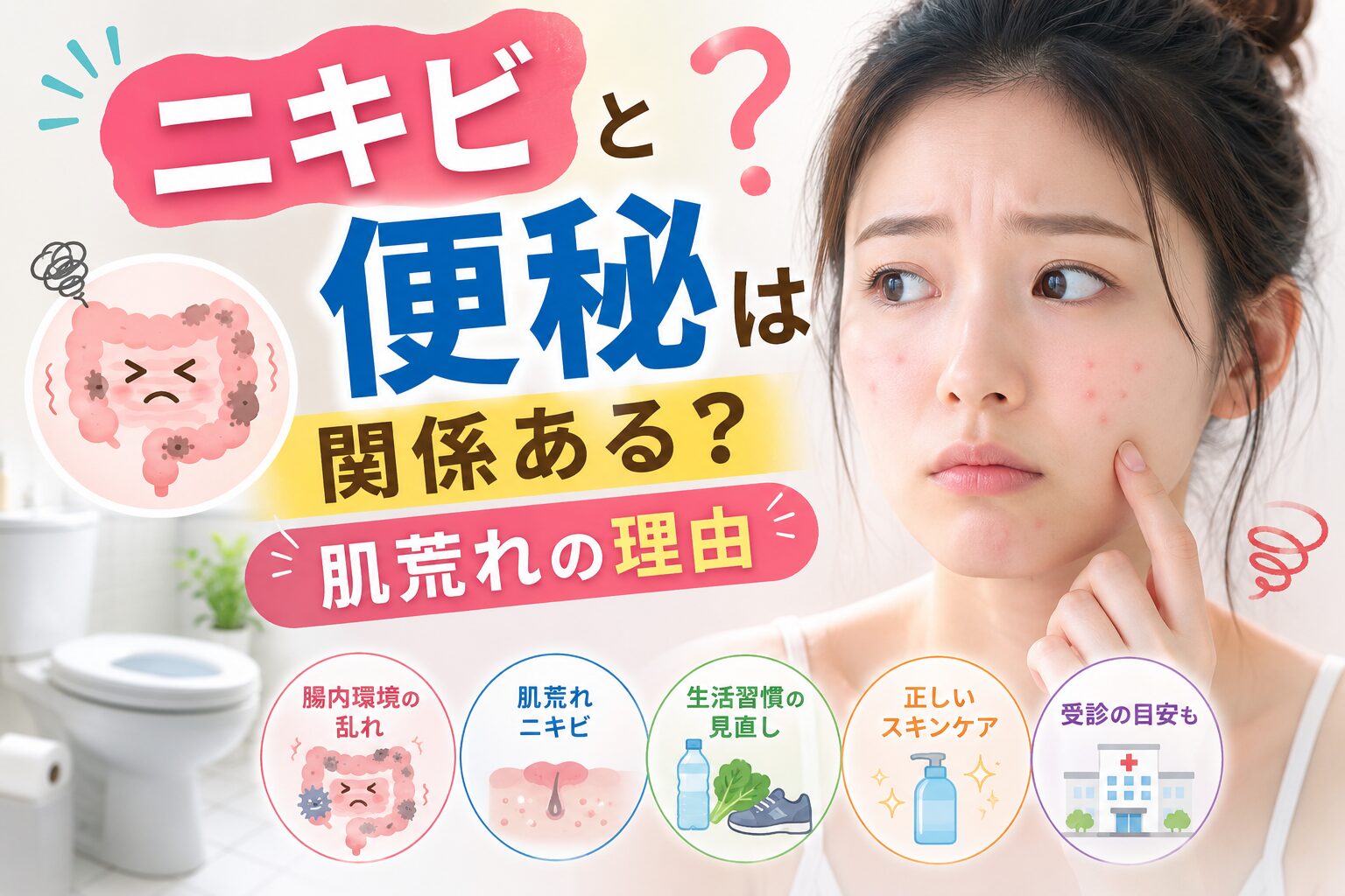 ニキビと便秘は関係ある？肌荒れの理由