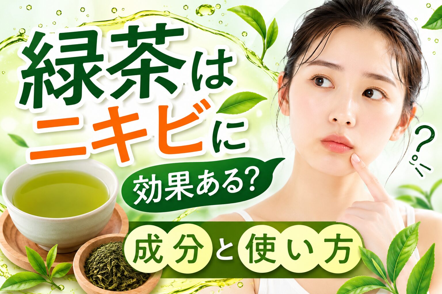 緑茶はニキビに効果ある?成分と使い方