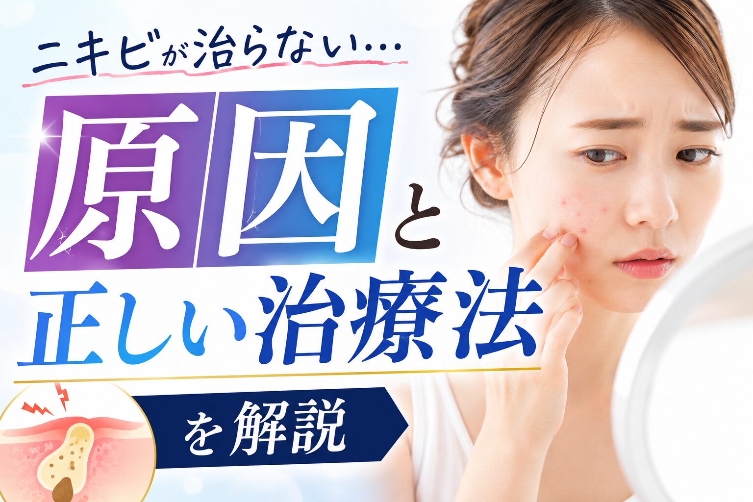 ニキビが治らない本当の原因と対処法｜美容皮膚科が改善方法を解説