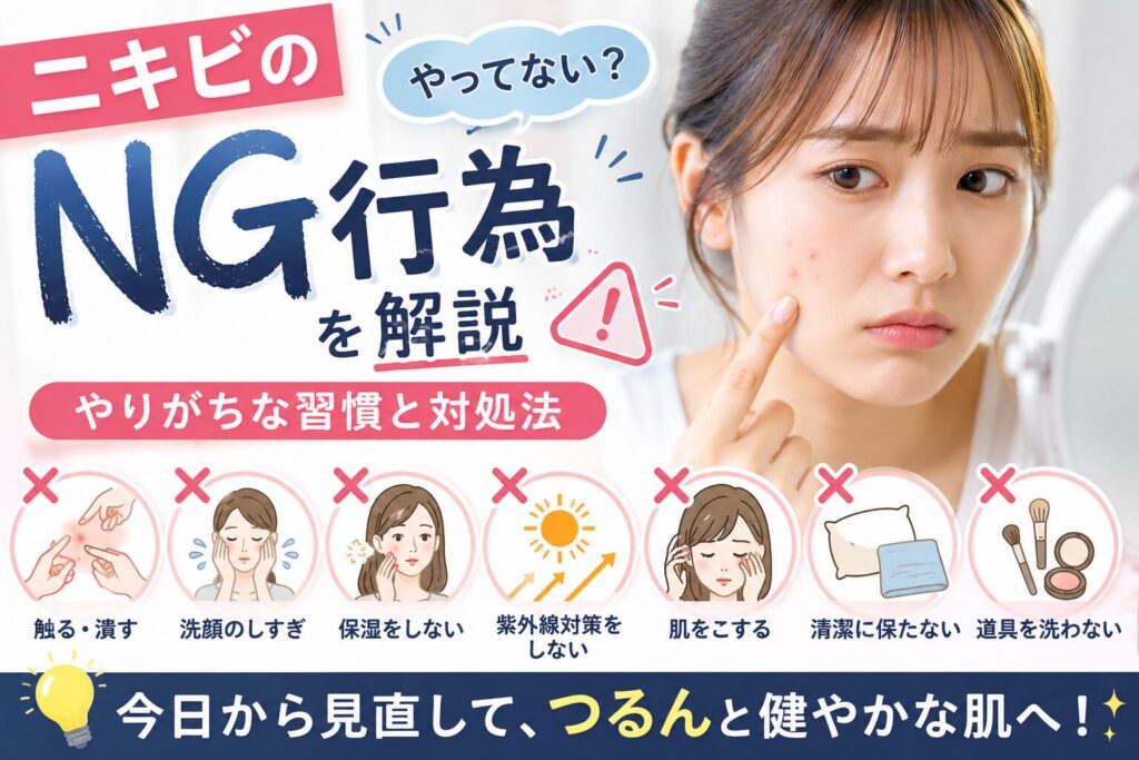 ニキビのNG行為を解説｜やりがちな習慣と対処法