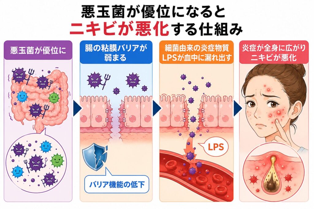 腸内環境が肌に影響する理由