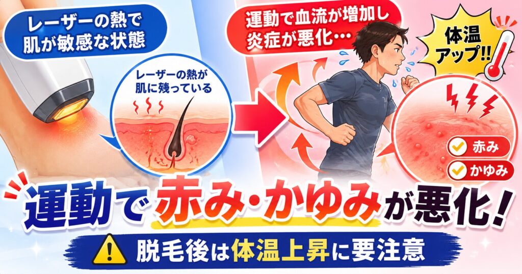 体温上昇で赤みやかゆみが強くなる