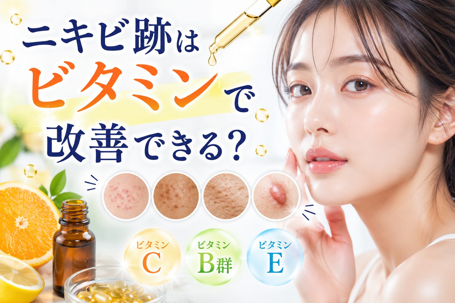 ニキビ跡はビタミンで改善できる？正しいケア方法