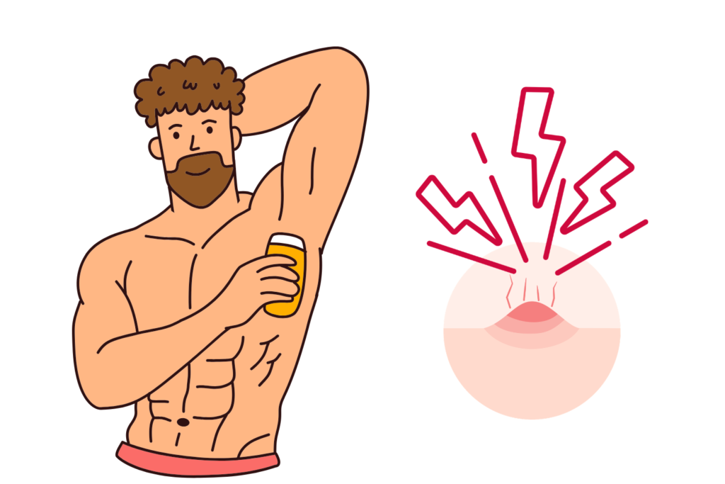摩擦や制汗剤が刺激になる