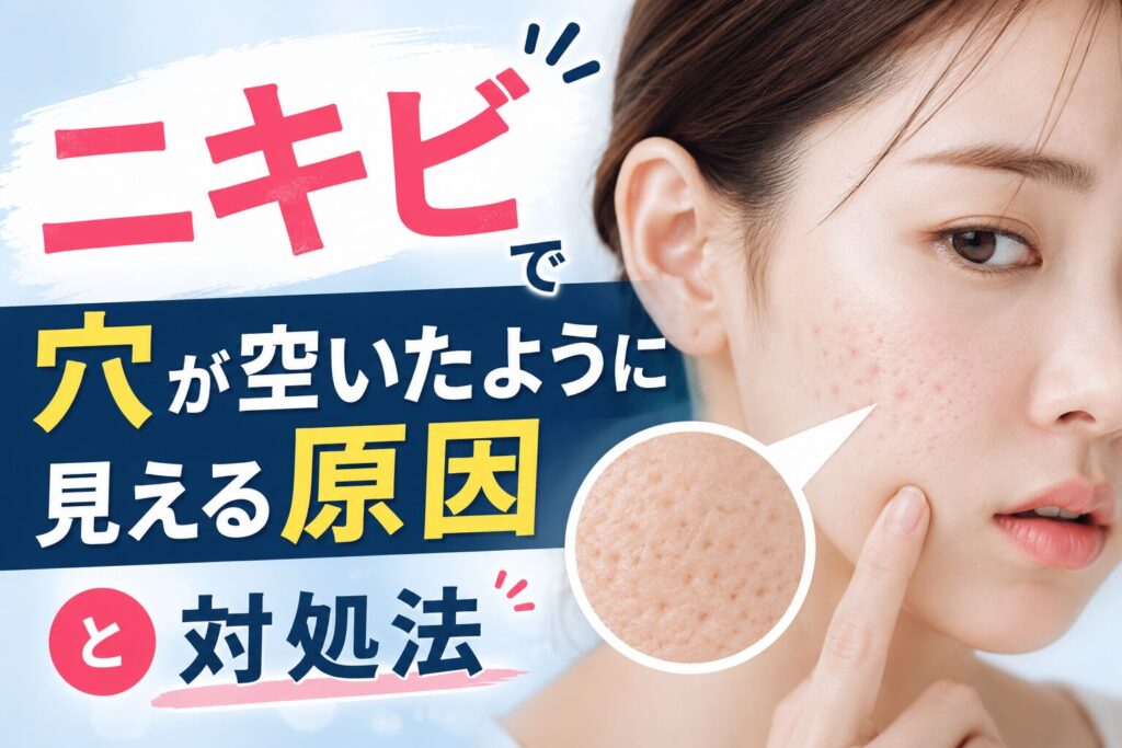 ニキビで穴が空いたように見える原因と対処法