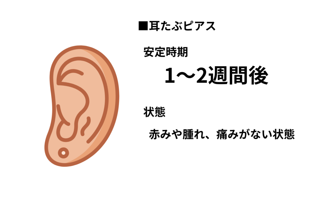 耳たぶは1~2ヶ月ほど様子を見る