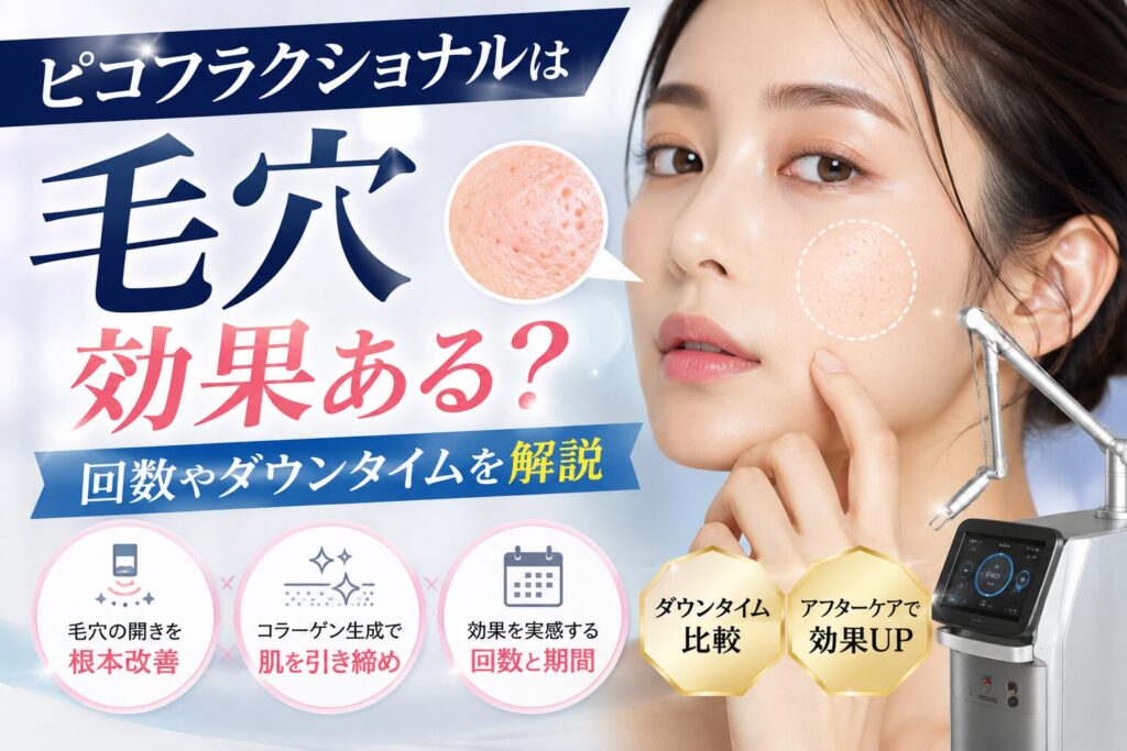 ピコフラクショナルは毛穴に効果ある？回数やダウンタイムを解説