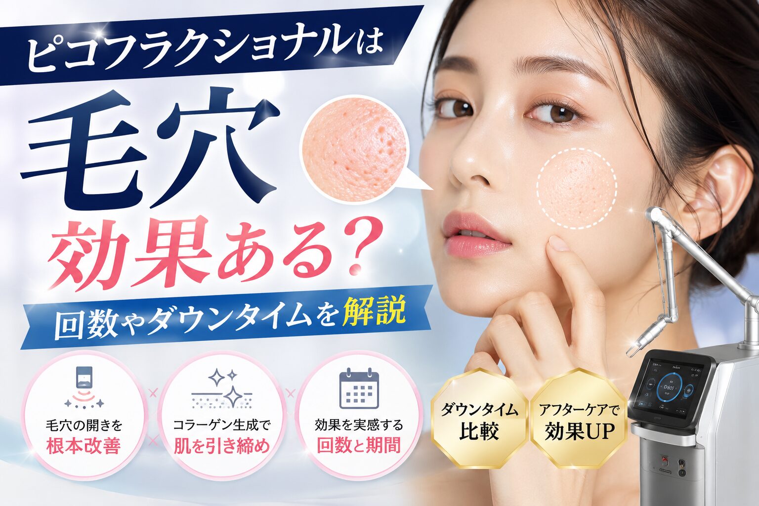 ピコフラクショナルは毛穴に効果ある？回数やダウンタイムを解説