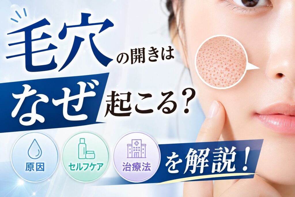 毛穴の開きはなぜ起こる?原因とセルフケア・治療法を解説