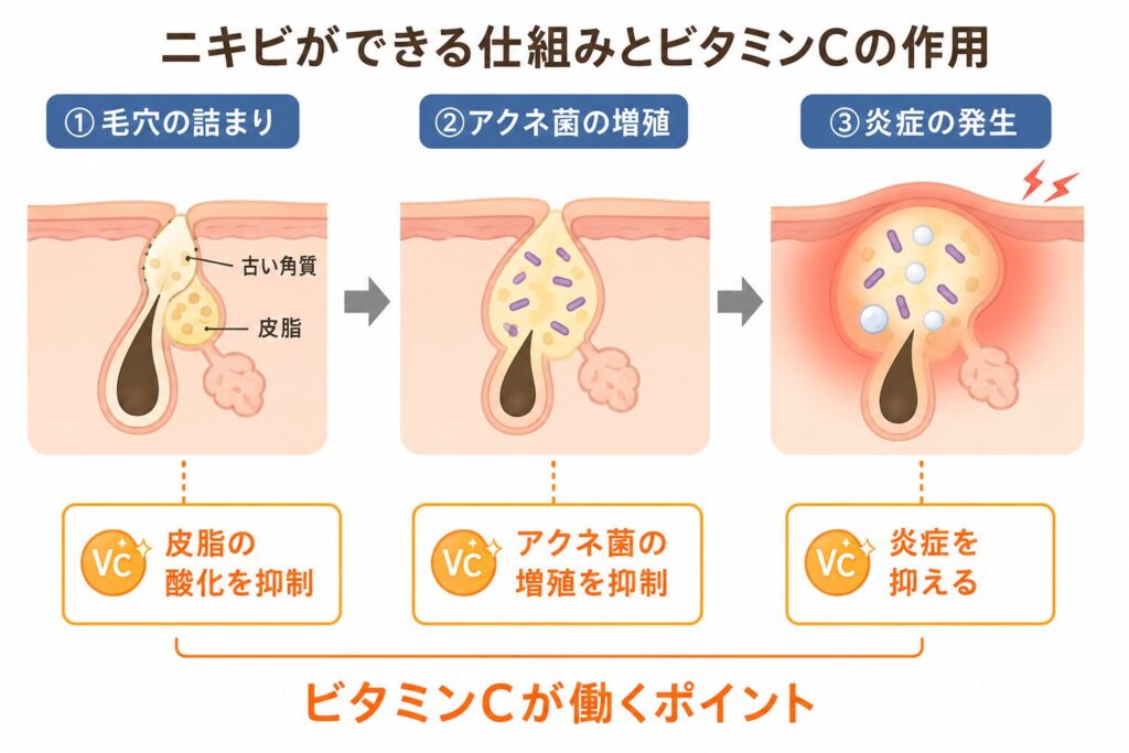 ニキビができる仕組み