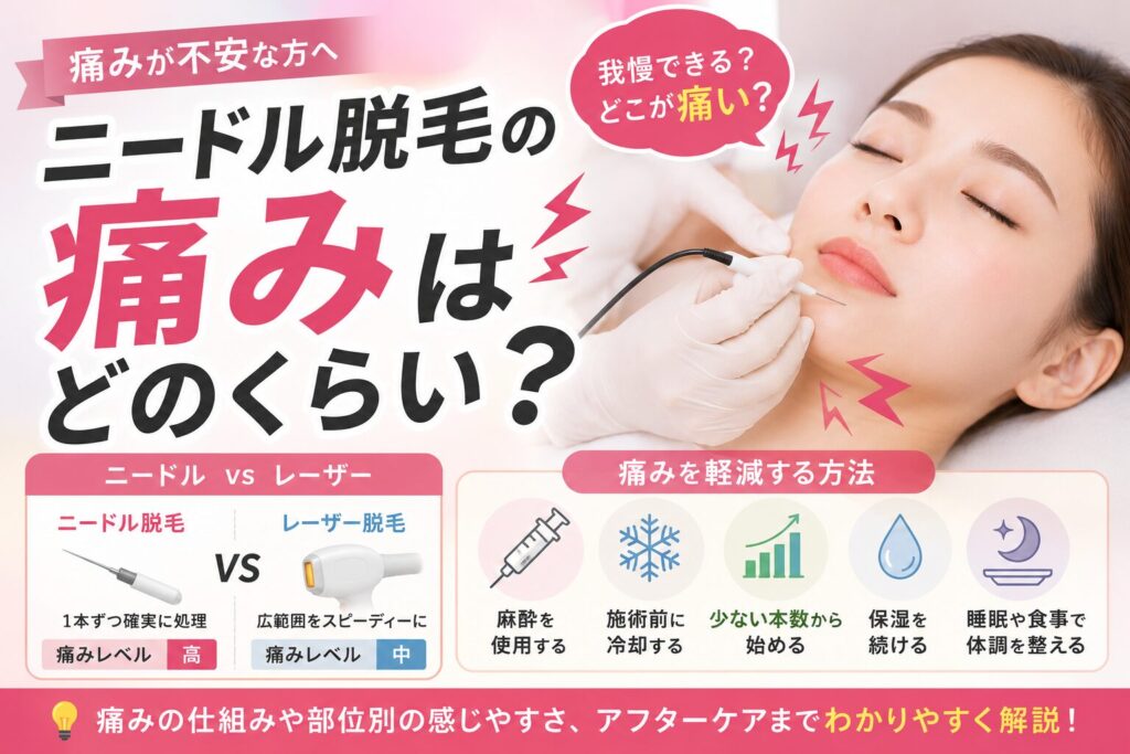 ニードル脱毛の痛みはどのくらい? 感じ方や軽減する方法を紹介