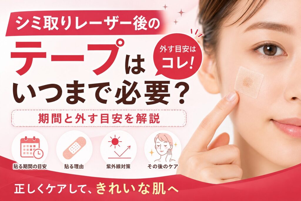 シミ取りレーザー後のテープはいつまで必要?期間と外す目安を解説