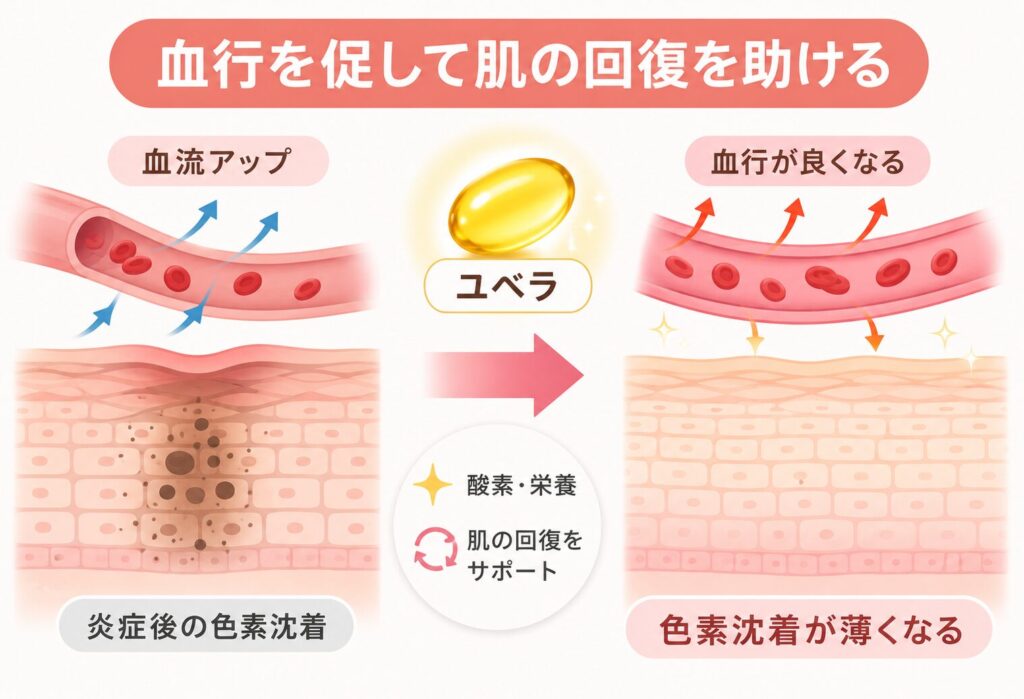 血行を促して肌の回復を助ける