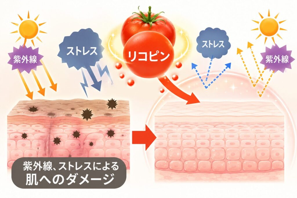 リコピンは酸化ストレスを防ぐ