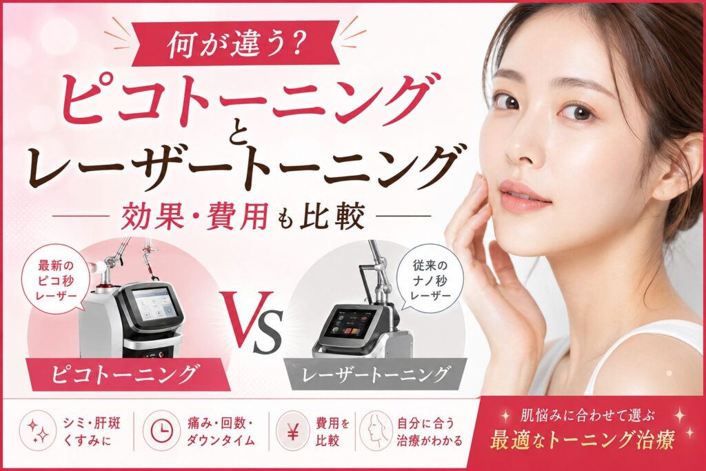 ピコトーニングとレーザートーニングの違い|効果・費用も比較