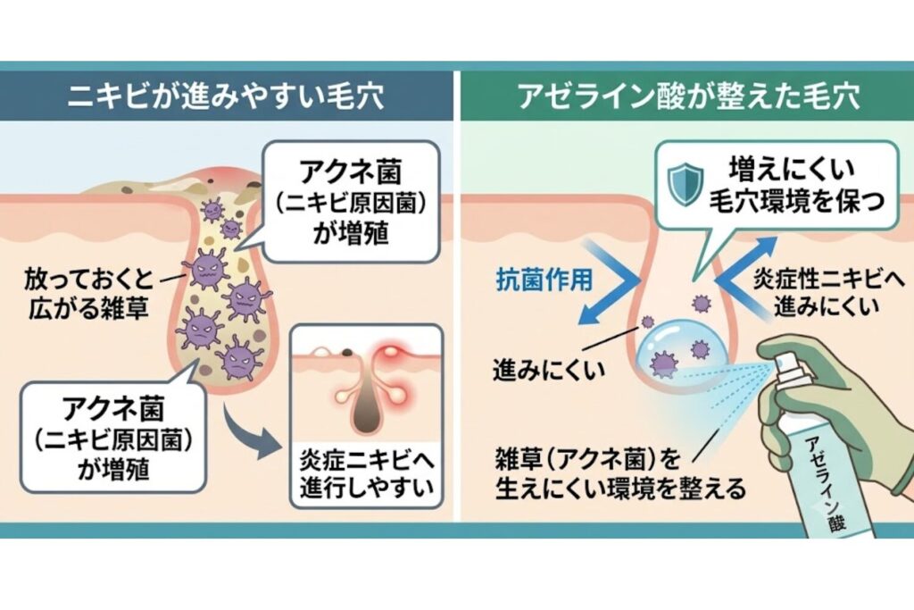 アクネ菌の増殖を抑える