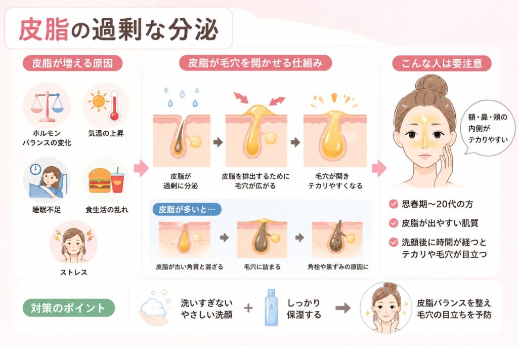 皮脂の過剰な分泌