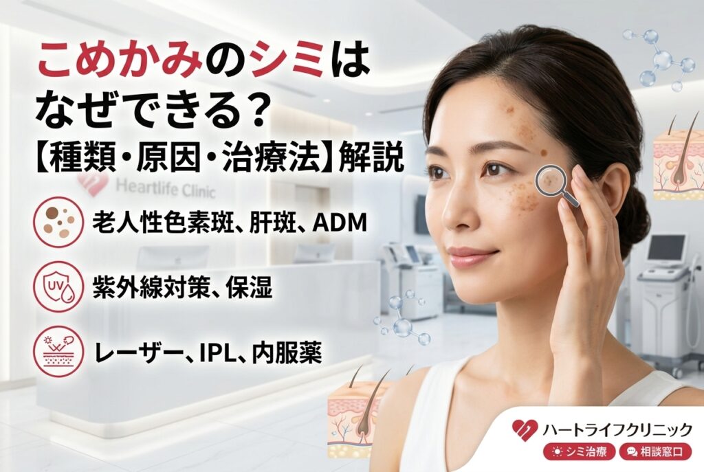 こめかみのシミはなぜできる？種類・原因・治療法を解説