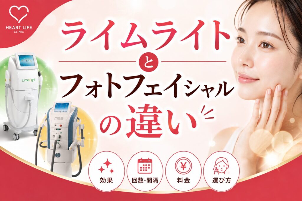 ライムライトとフォトフェイシャルの違いは？効果や選び方を解説